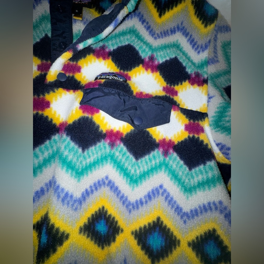 Patagonia Vintage Synchilla Fleece Snap-T Women’s XL Timber Twist Aztec Pullover - Picture 5 of 7